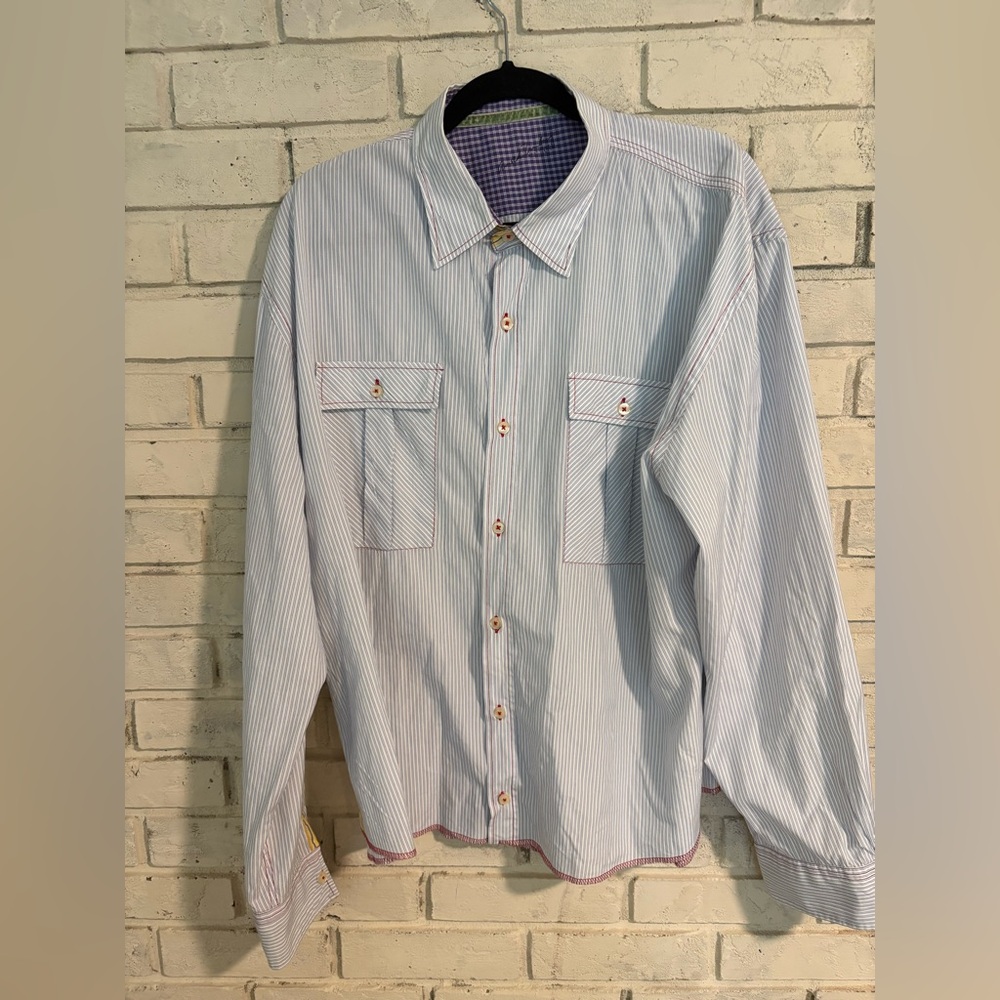 ARNOLD ZIMBERG Striped Button-down Shirt. EUC no sign of wear.